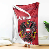 Austria National Day blanket draped with red-and-white crest and black eagle emblem