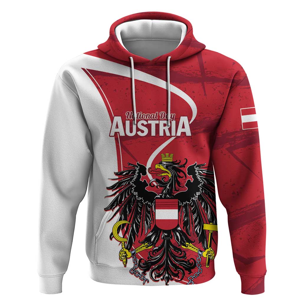 Personalized Austria National Day Hoodie Republik Osterreich Black Eagle - Wonder Print Shop