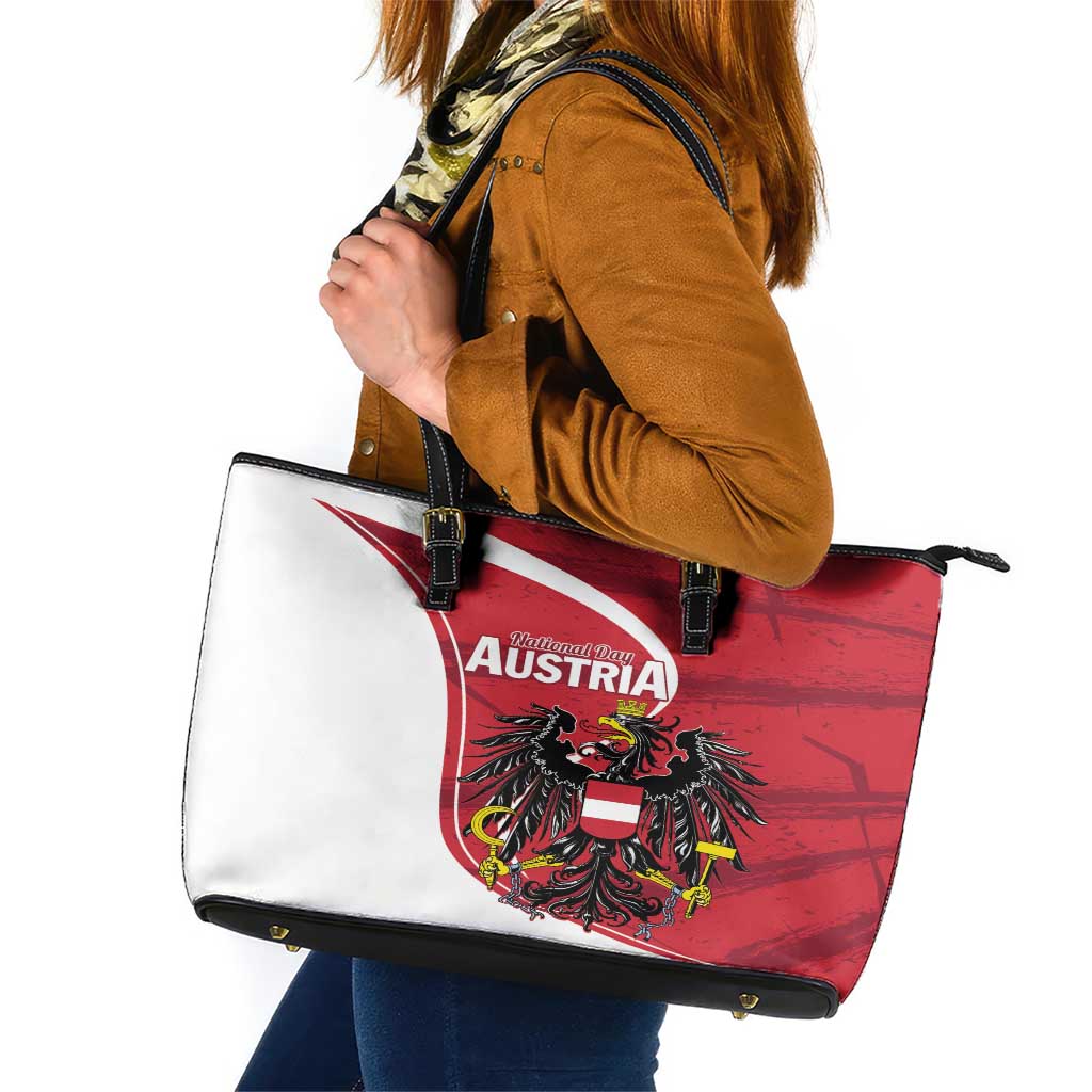 Austria National Day Leather Tote Bag Republik Osterreich Black Eagle