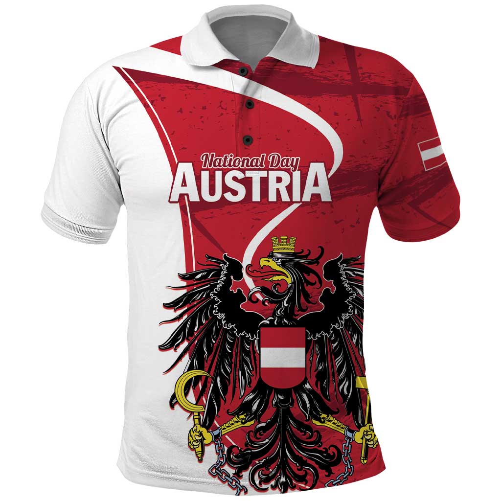 Personalized Austria National Day Polo Shirt Republik Osterreich Black Eagle - Wonder Print Shop