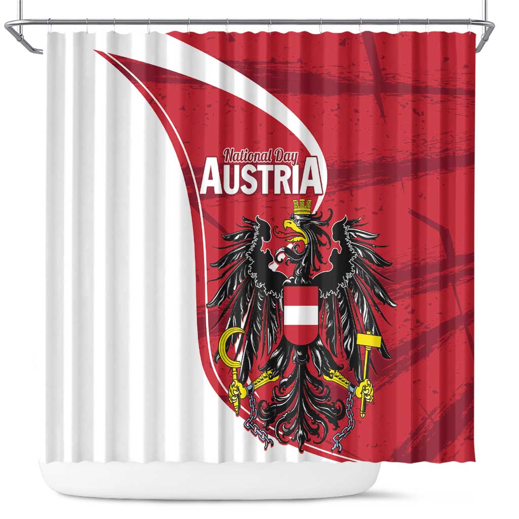 Austria National Day Shower Curtain Republik Osterreich Black Eagle