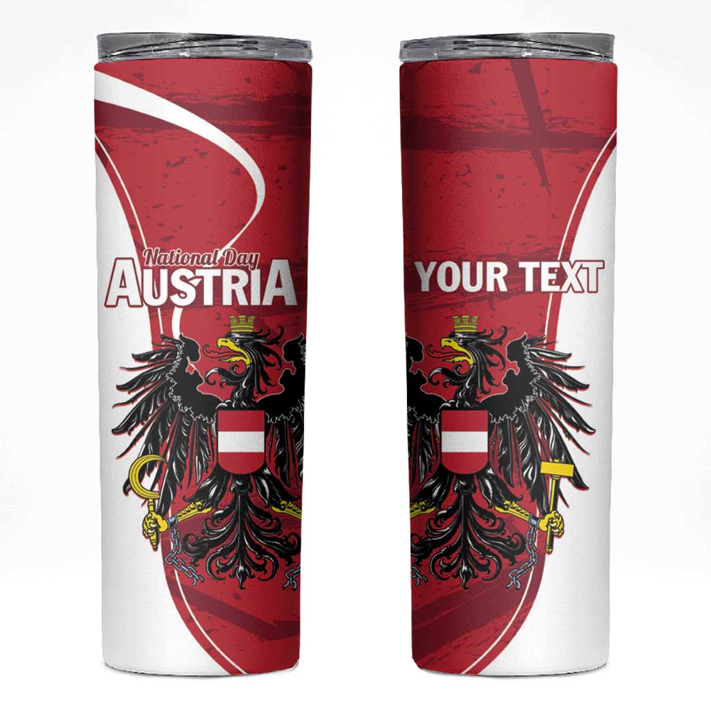 Personalized Austria National Day Skinny Tumbler Republik Osterreich Black Eagle