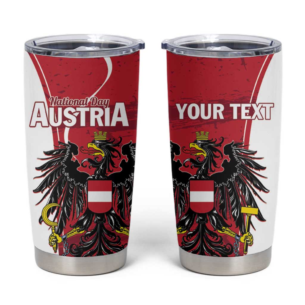 Personalized Austria National Day Tumbler Cup Republik Osterreich Black Eagle