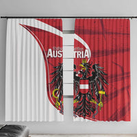 Austria national day window curtain set with red and white panels and black eagle crest