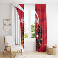 Austria national day window curtain pair with red right panel and black eagle design