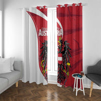 Austria national day curtain pair with red side, white side, and black eagle crest