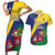 Personalized Saint Vincent and the Grenadines Couples Matching Short Sleeve Bodycon Dress and Hawaiian Shirt Pax et Justitia Cannonball Flower - Wonder Print Shop