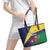 Saint Vincent and the Grenadines Leather Tote Bag Pax et Justitia Cannonball Flower