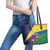 Saint Vincent and the Grenadines Leather Tote Bag Pax et Justitia Cannonball Flower