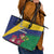 Saint Vincent and the Grenadines Leather Tote Bag Pax et Justitia Cannonball Flower