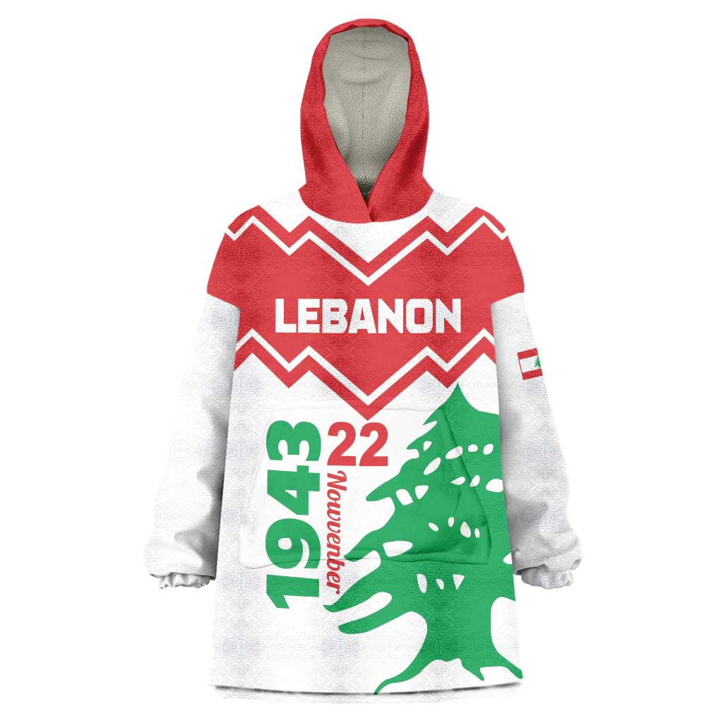 Personalized Lebanon Independence Day Wearable Blanket Hoodie Cedrus libani - Wonder Print Shop