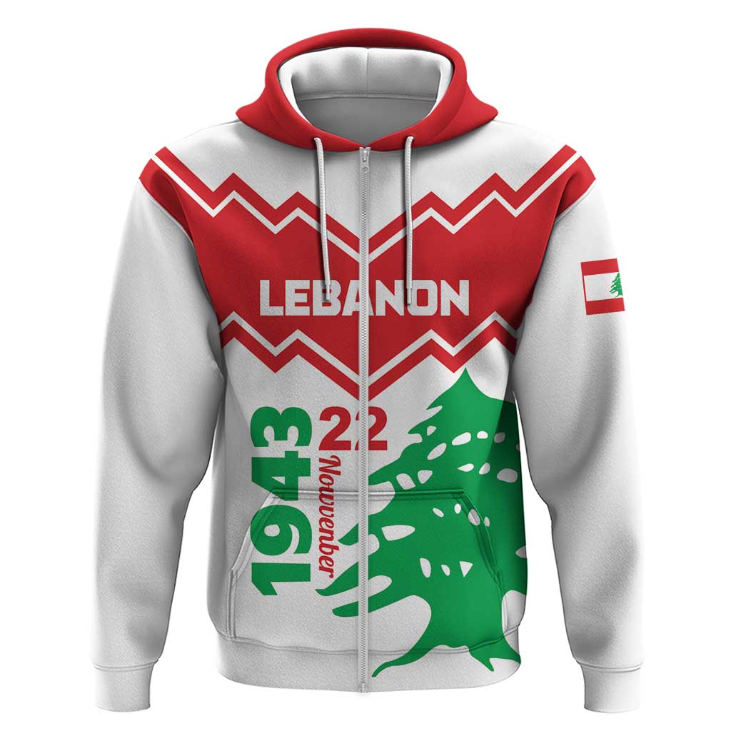 Personalized Lebanon Independence Day Zip Hoodie Cedrus libani - Wonder Print Shop