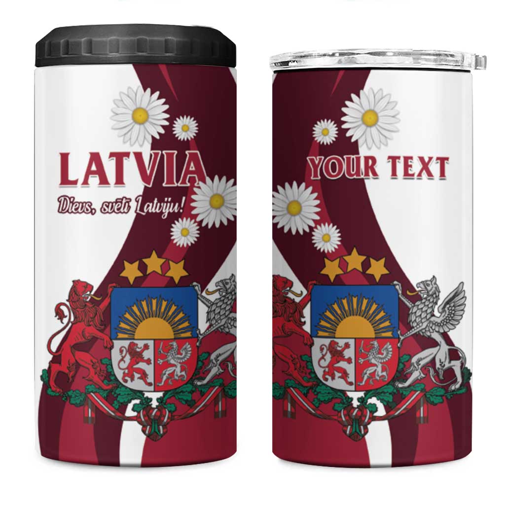 Personalized Latvia 4 in 1 Can Cooler Tumbler Dievs sveti Latviju! - Wonder Print Shop