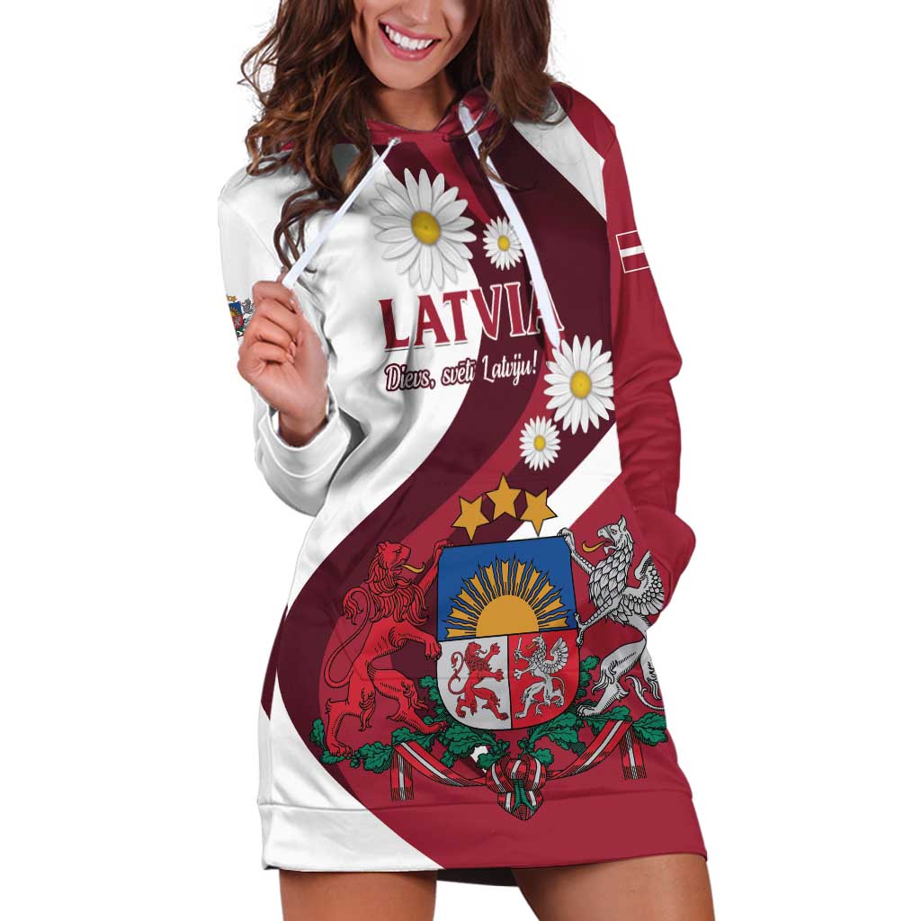 Personalized Latvia Hoodie Dress Dievs sveti Latviju - Wonder Print Shop