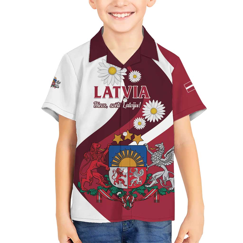 Personalized Latvia Kid Hawaiian Shirt Dievs sveti Latviju - Wonder Print Shop