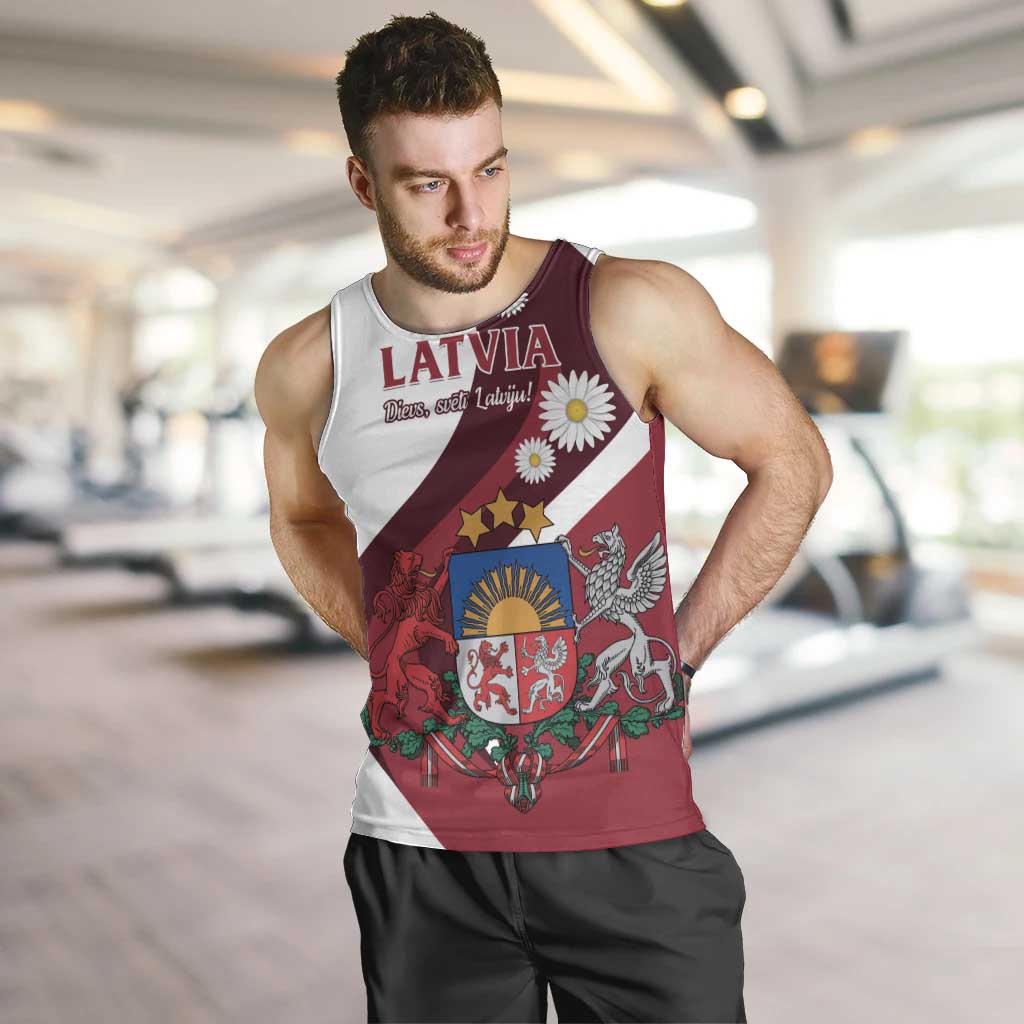 Personalized Latvia Men Tank Top Dievs sveti Latviju - Wonder Print Shop