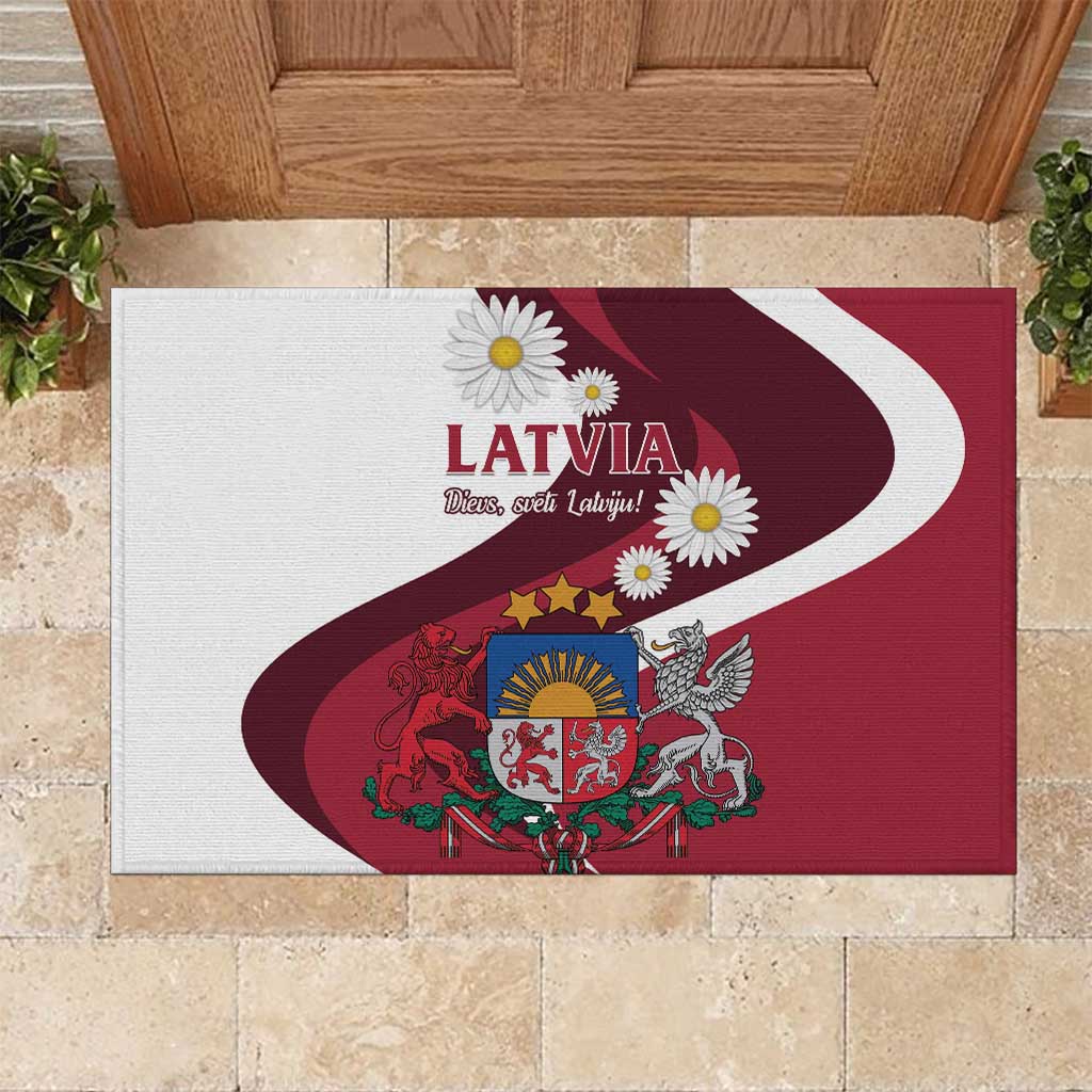 Latvia Rubber Doormat Dievs sveti Latviju - Wonder Print Shop