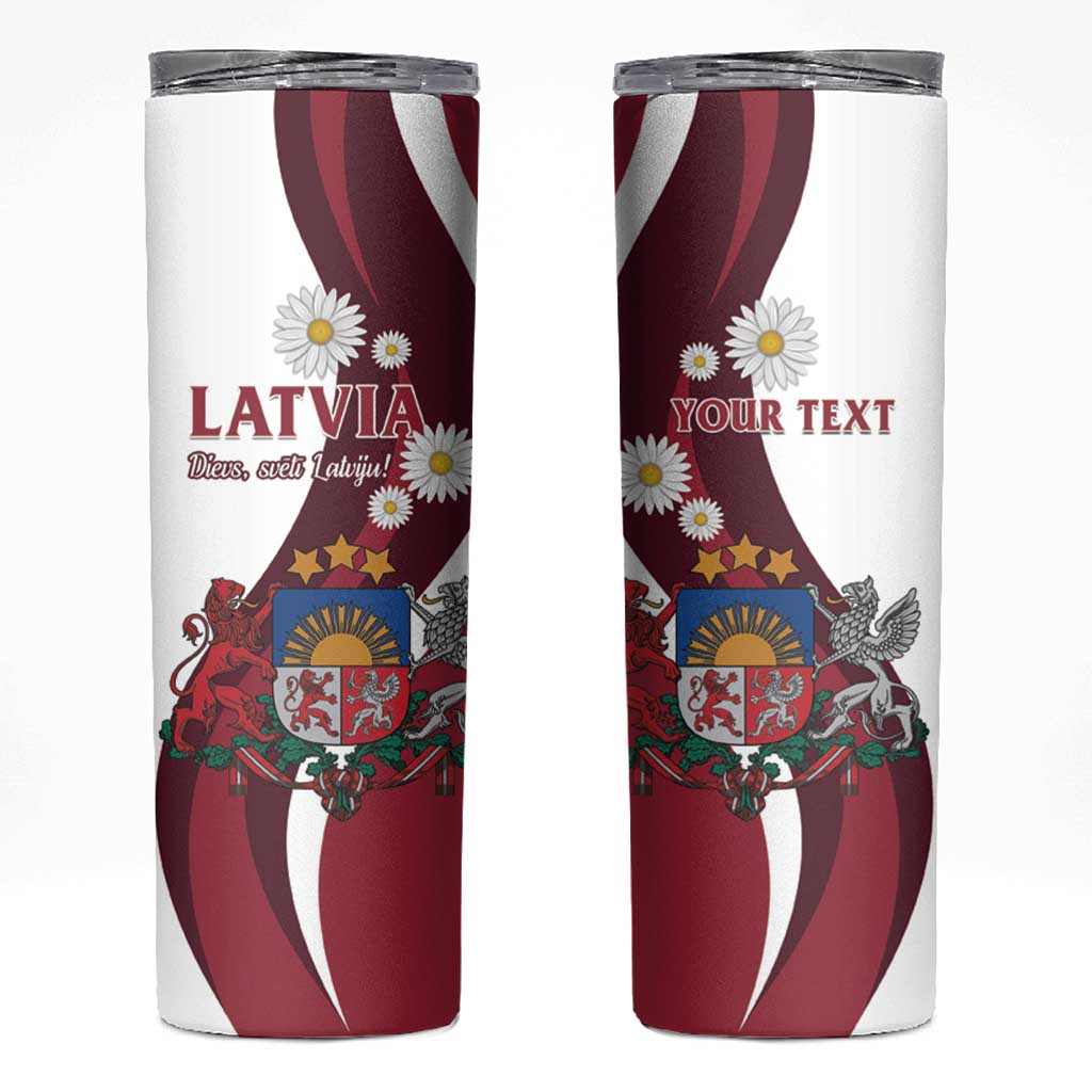 Personalized Latvia Skinny Tumbler Dievs sveti Latviju! - Wonder Print Shop