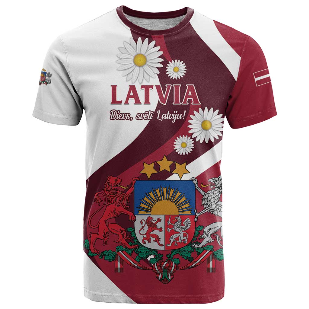 Personalized Latvia T Shirt Dievs sveti Latviju - Wonder Print Shop