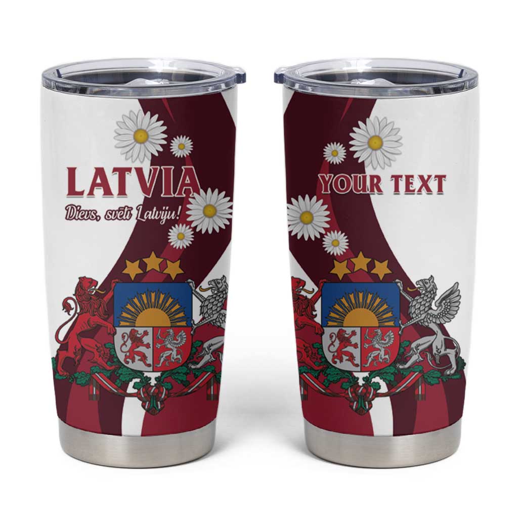 Personalized Latvia Tumbler Cup Dievs sveti Latviju! - Wonder Print Shop