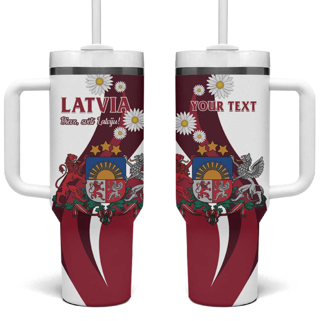 Personalized Latvia Tumbler With Handle Dievs sveti Latviju! - Wonder Print Shop