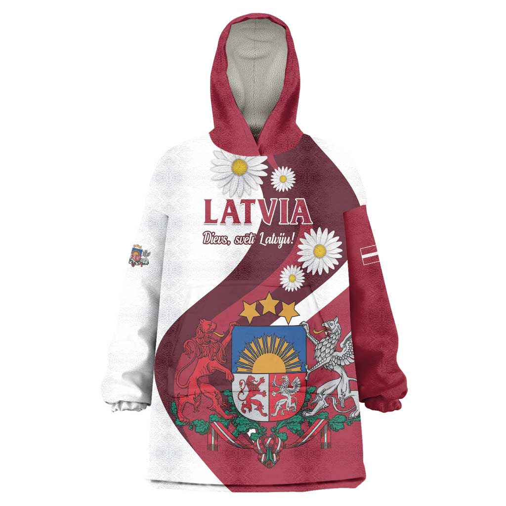 Personalized Latvia Wearable Blanket Hoodie Dievs sveti Latviju - Wonder Print Shop