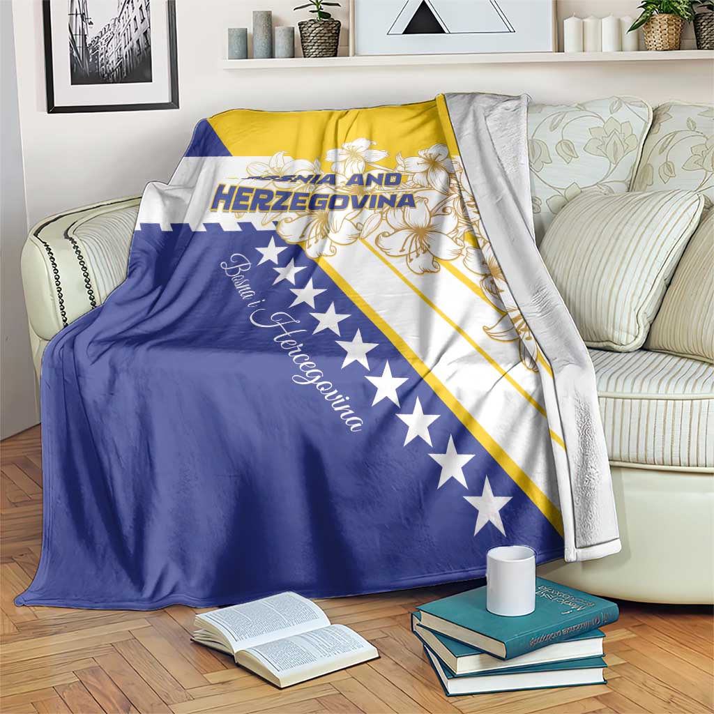 Bosnia and Herzegovina Blanket Stars With Golden Lily