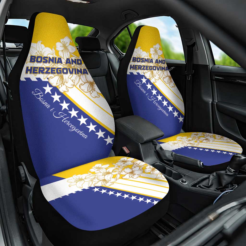 Bosnia and Herzegovina Car Seat Cover Stars With Golden Lily