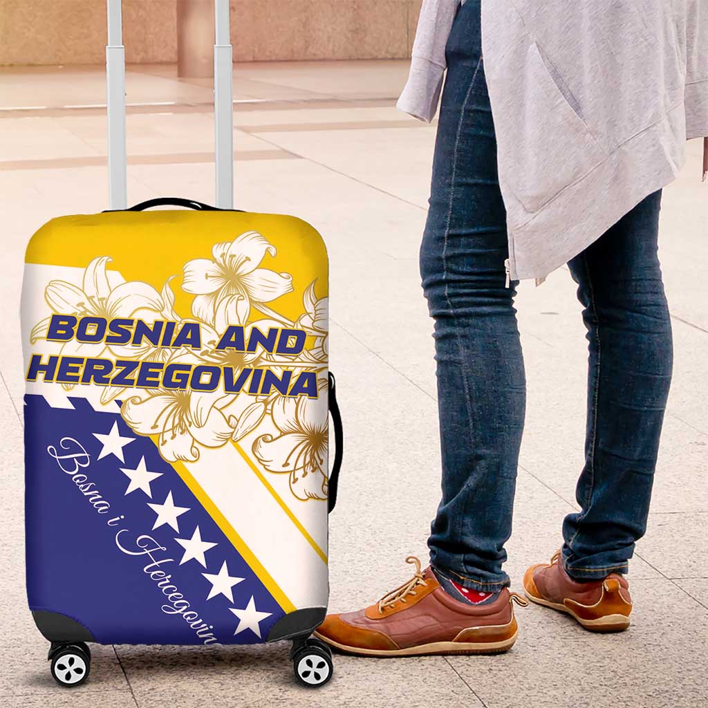 Bosnia and Herzegovina Luggage Cover Stars With Golden Lily