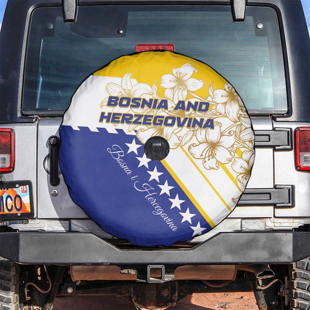 Bosnia and Herzegovina Spare Tire Cover Stars With Golden Lily