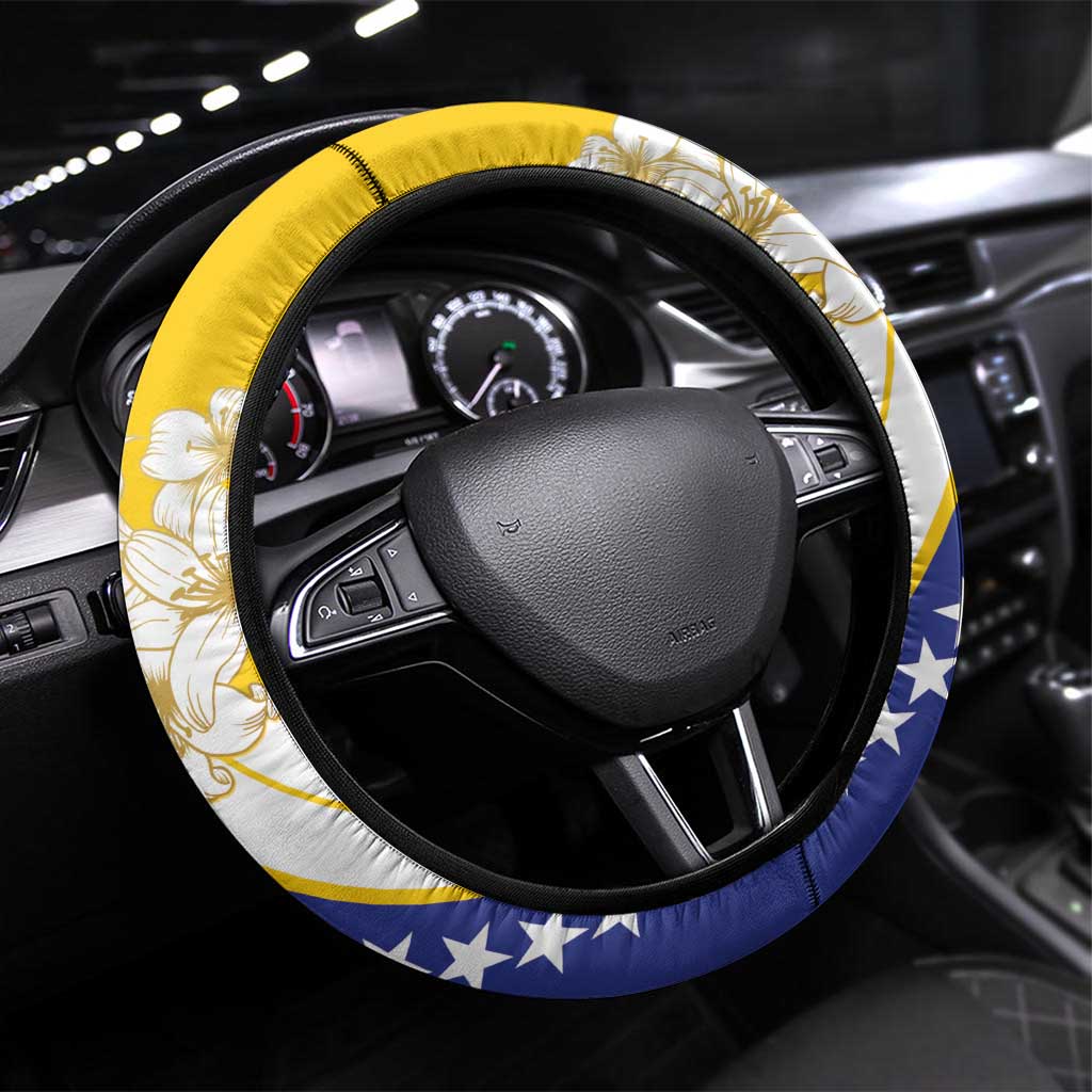 Bosnia and Herzegovina Steering Wheel Cover Stars With Golden Lily