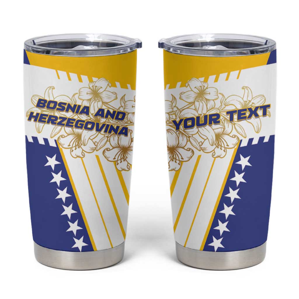 Personalized Bosnia and Herzegovina Tumbler Cup Stars With Golden Lily