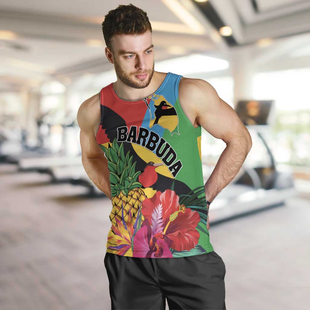 Personalised Barbuda Men Tank Top Frigate Bird Tropical Style