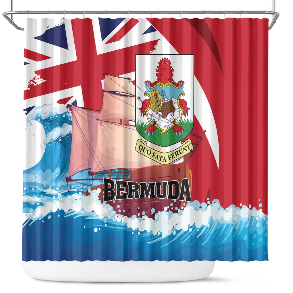 Bermuda Shower Curtain Quo Fata Ferunt - Wonder Print Shop