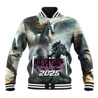 Pegasus horse racing 2025 baseball jacket, gray with front horse-and-pegasus graphic