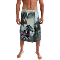 Men's graphic racing shorts with horse and pegasus artwork, elastic waistband