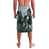 Men's graphic racing shorts with back-side horse artwork, elastic waistband