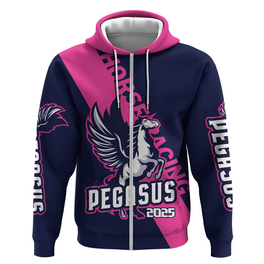 Personalized Pegasus Horse Racing 2025 Zip Hoodie Where Champions Rise - Wonder Print Shop