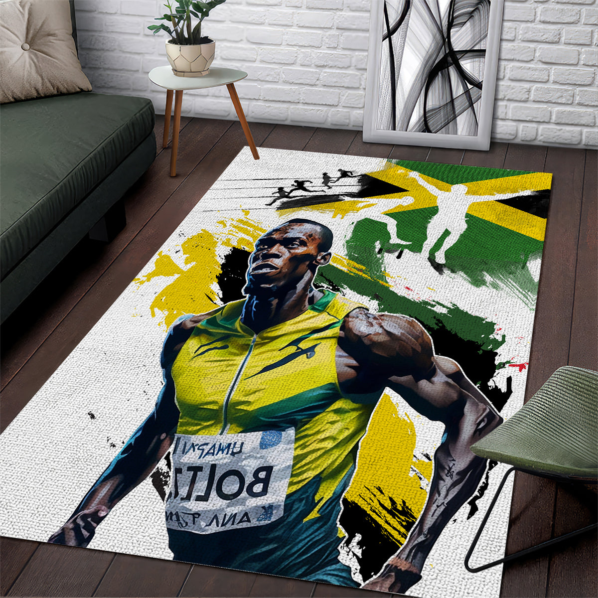 Jamaica Area Rug Proud to be Lightning Bolt - Wonder Print Shop