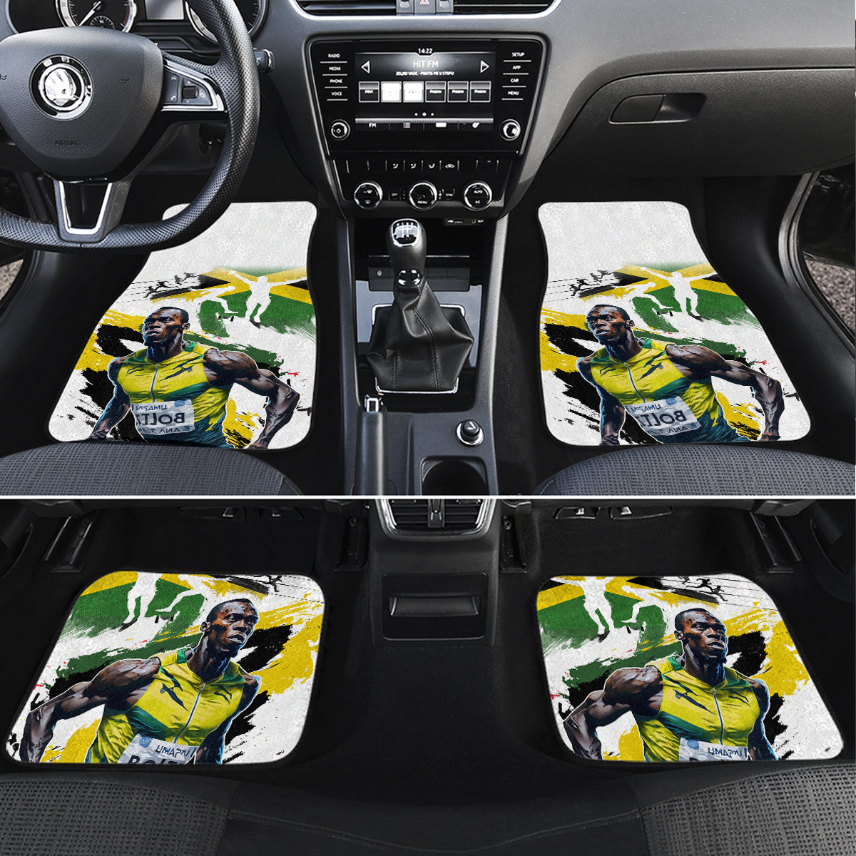 Jamaica Car Mats Proud to be Lightning Bolt - Wonder Print Shop