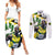 Jamaica Couples Matching Summer Maxi Dress and Long Sleeve Button Shirt Proud to be Lightning Bolt - Wonder Print Shop