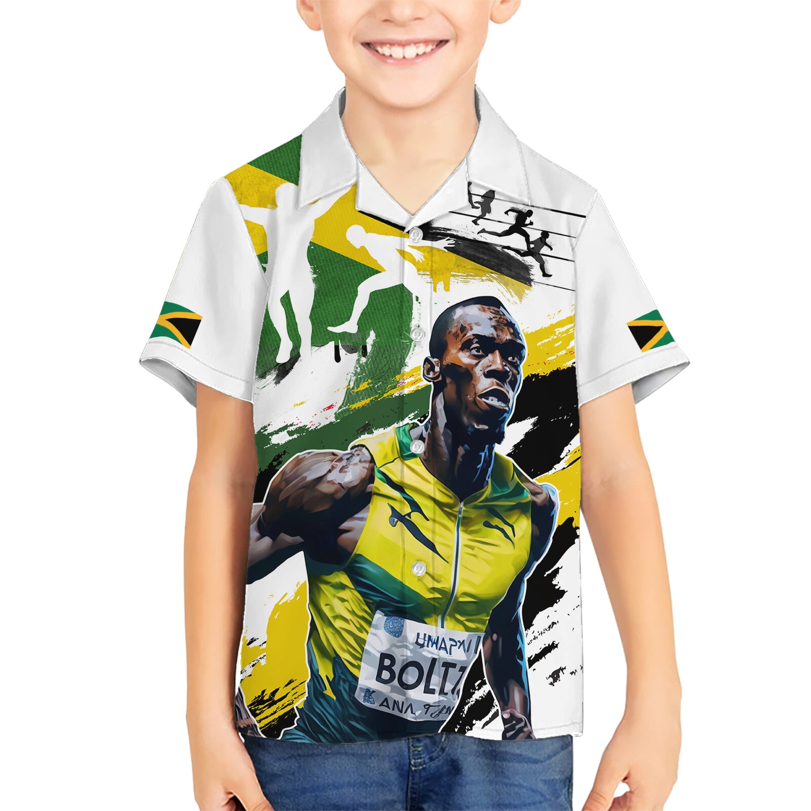 Jamaica Kid Hawaiian Shirt Proud to be Lightning Bolt