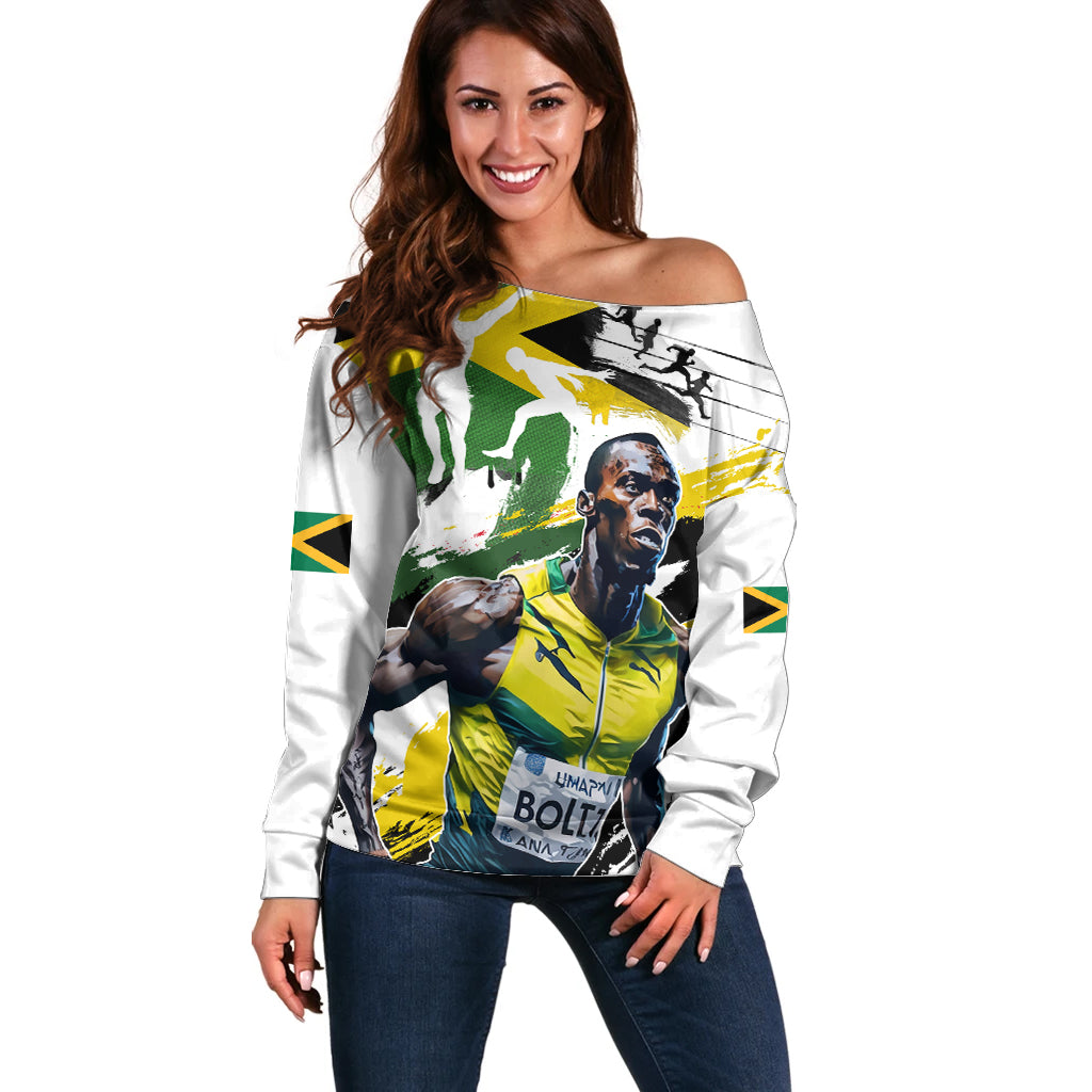 Jamaica Off Shoulder Sweater Proud to be Lightning Bolt