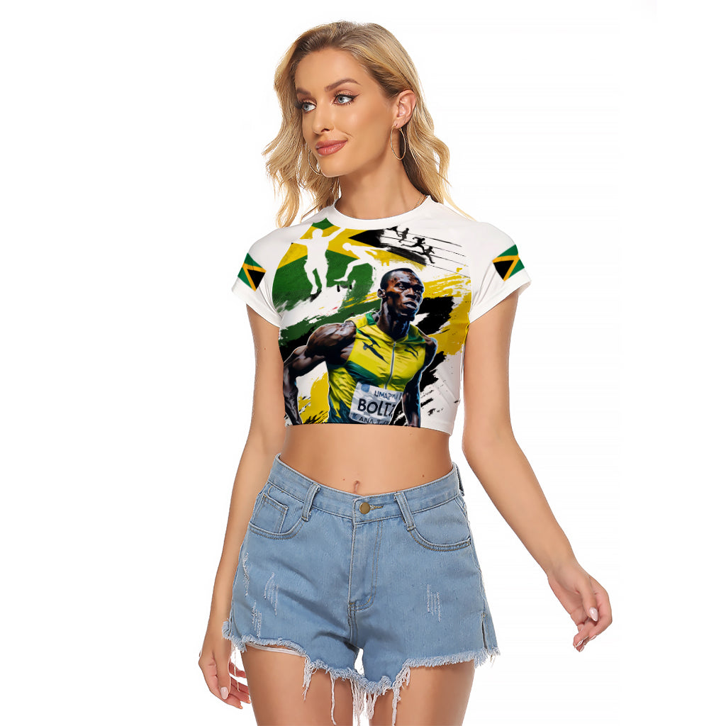 Jamaica Raglan Cropped T Shirt Proud to be Lightning Bolt