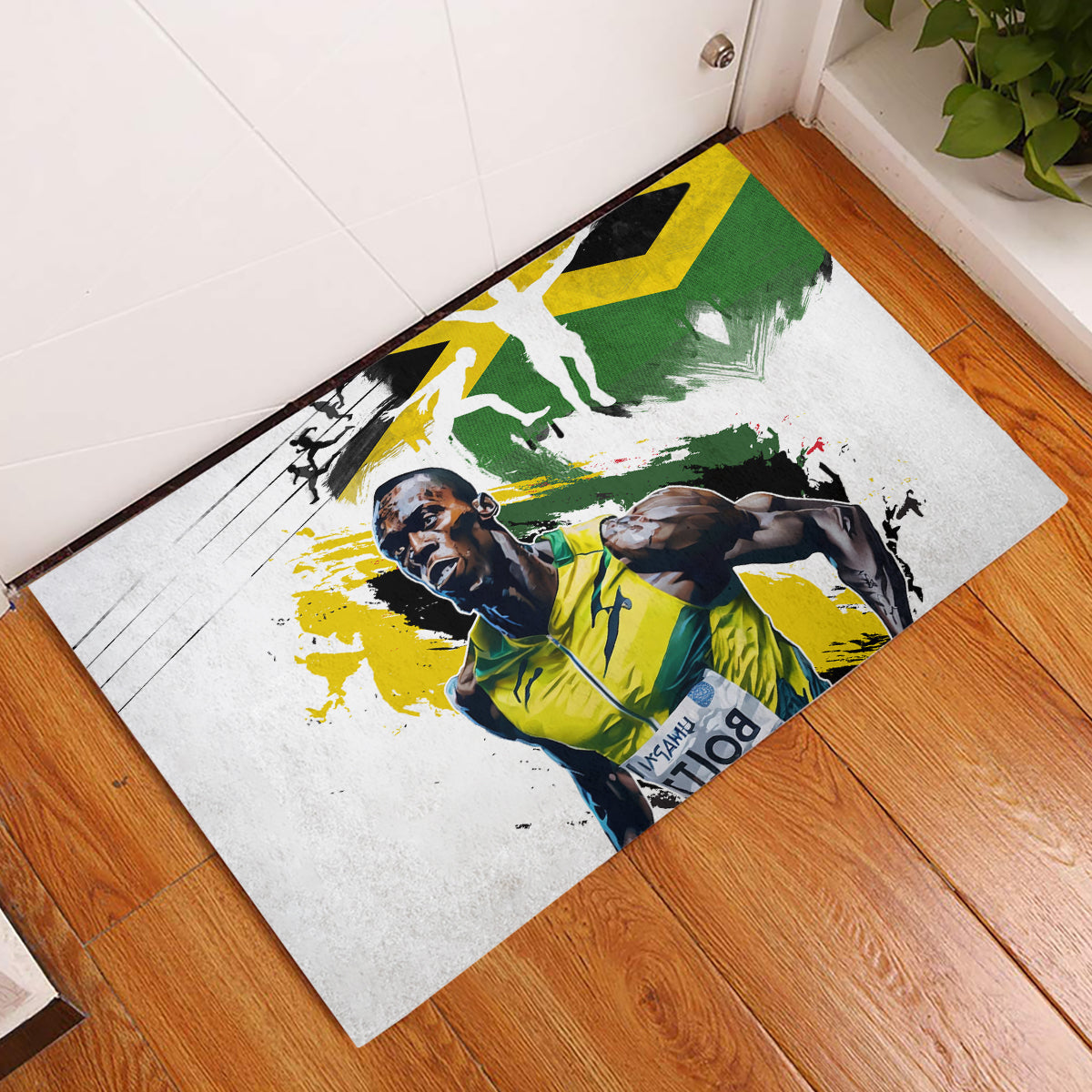 Jamaica Rubber Doormat Proud to be Lightning Bolt