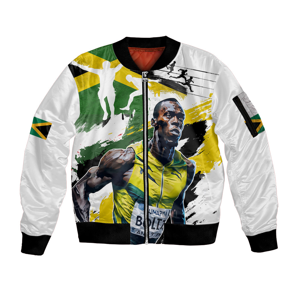 Jamaica Sleeve Zip Bomber Jacket Proud to be Lightning Bolt