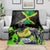 Jamaica Lightning Bolt Blanket Proud of Jumieka Splash Style Black Color