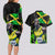 Jamaica Lightning Bolt Couples Matching Long Sleeve Bodycon Dress and Hawaiian Shirt Proud of Jumieka Splash Style Black Color - Wonder Print Shop