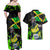 Jamaica Lightning Bolt Couples Matching Off Shoulder Maxi Dress and Hawaiian Shirt Proud of Jumieka Splash Style Black Color - Wonder Print Shop