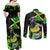 Jamaica Lightning Bolt Couples Matching Off Shoulder Maxi Dress and Long Sleeve Button Shirt Proud of Jumieka Splash Style Black Color - Wonder Print Shop